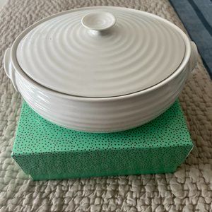 Portmeirion Sophie Conran Collection White Oval Casserole, (Small) - Dishwasher,